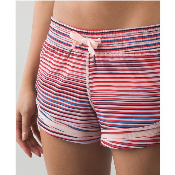 Lululemon Athletica Make A Move Shorts Twisted Dune Striped Pink Alarming Size 4 - Picture 7 of 16
